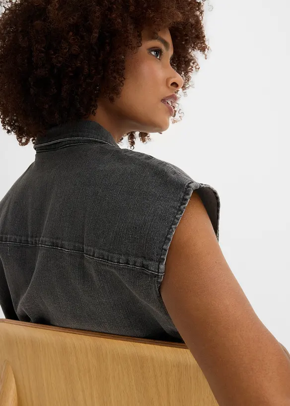 Camicia di jeans boxy cropped, bonprix
