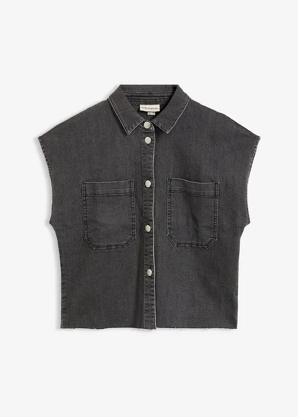 Camicia di jeans boxy cropped, bonprix