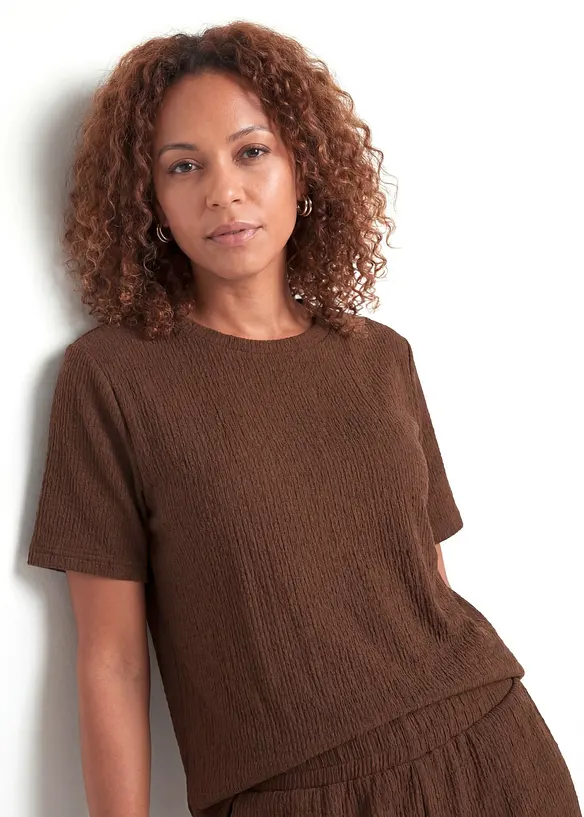 Maglia in cr&ecirc;pe stropicciato, bonprix