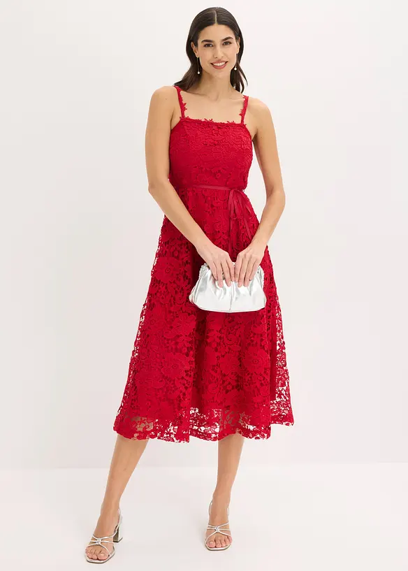 Abito in pizzo con spalline decorate, bonprix