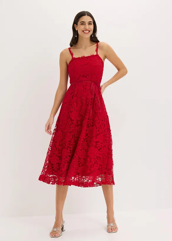 Abito in pizzo con spalline decorate, bonprix