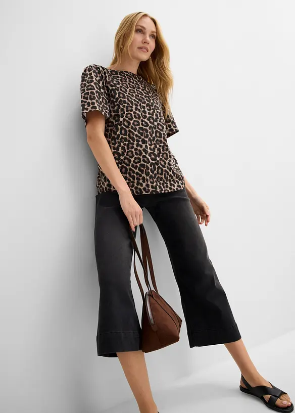 T-shirt con stampa leopardata, bonprix