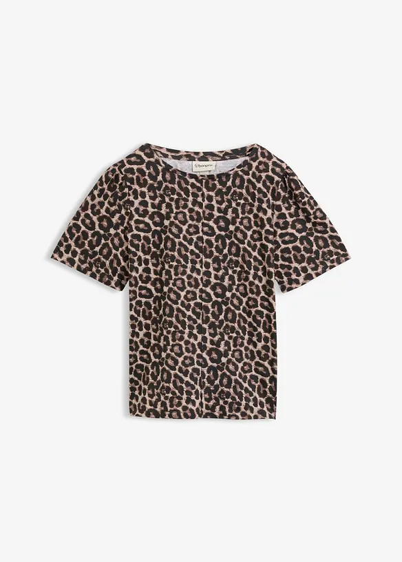 T-shirt con stampa leopardata, bonprix