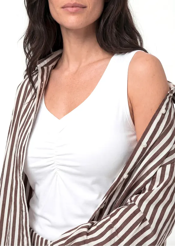 Top in misto cotone biologico elasticizzato (pacco da 2), bonprix