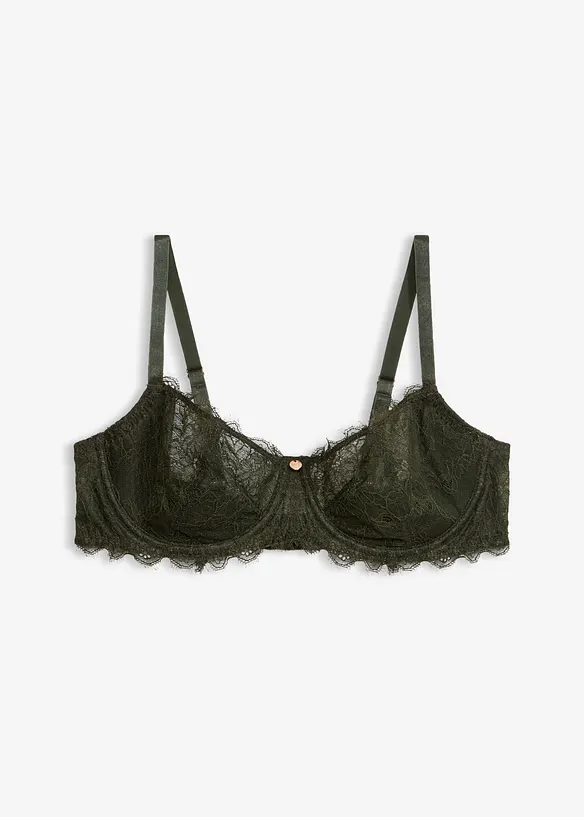 Reggiseno con ferretto, imbottitura laterale e pizzo delicato, bonprix