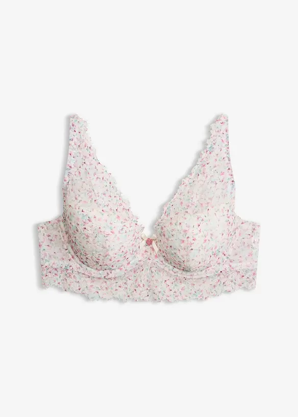 Reggiseno con coppe preformate e pizzo a fantasia floreale, bonprix