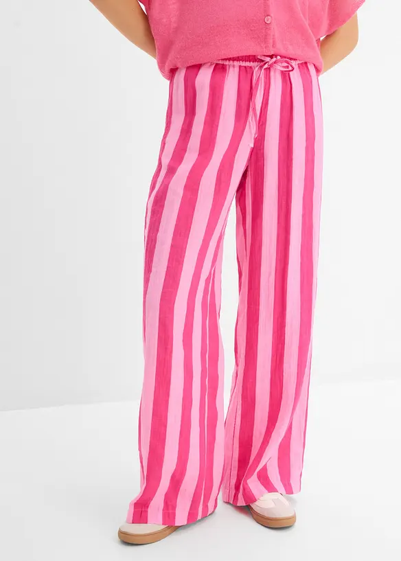 Pantaloni con elastico in vita in mussola leggera, bonprix