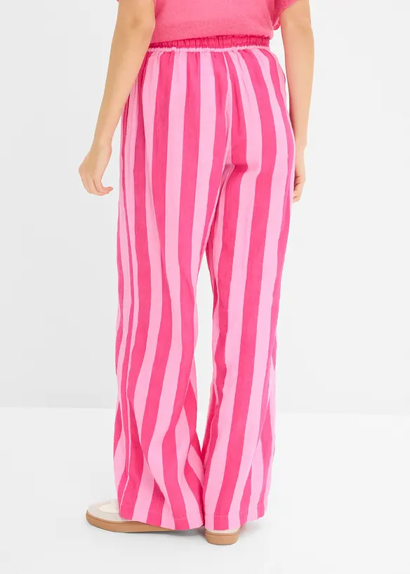 Pantaloni con elastico in vita in mussola leggera, bonprix