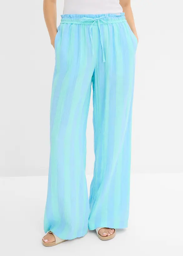 Pantaloni con elastico in vita in mussola leggera, bonprix