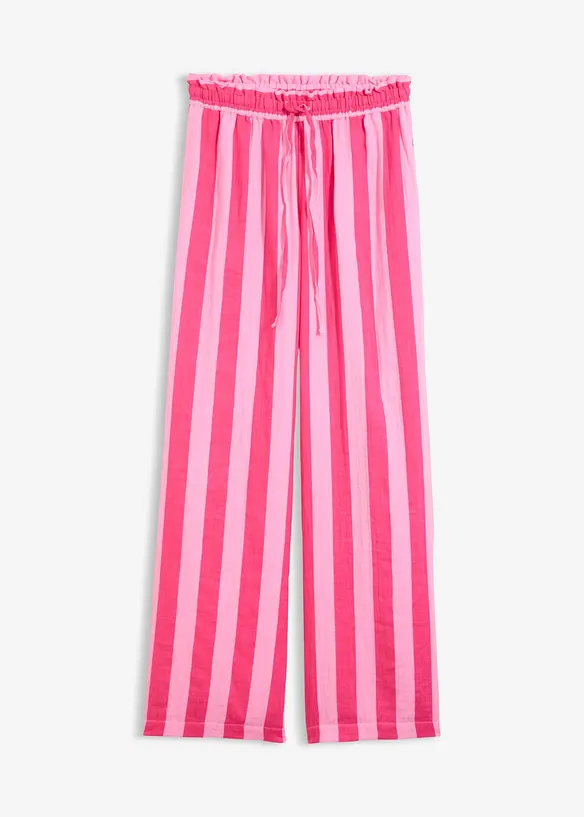 Pantaloni con elastico in vita in mussola leggera, bonprix