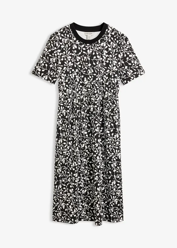 Abito di jersey svasato in cotone pesante, bonprix