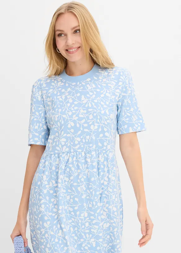 Abito di jersey svasato in cotone pesante, bonprix