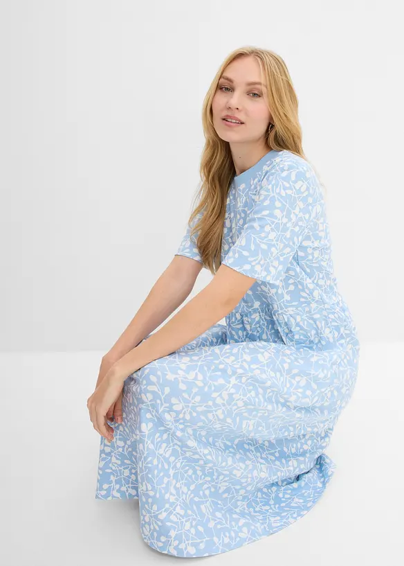 Abito di jersey svasato in cotone pesante, bonprix