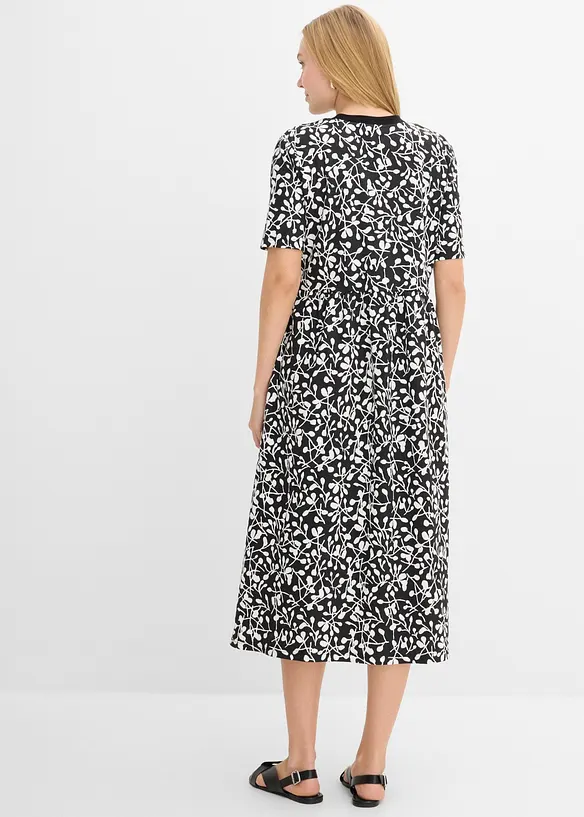 Abito di jersey svasato in cotone pesante, bonprix
