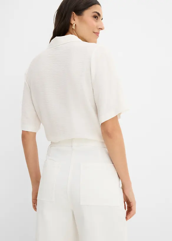 Pantaloni in twill con pizzo sangallo, bonprix