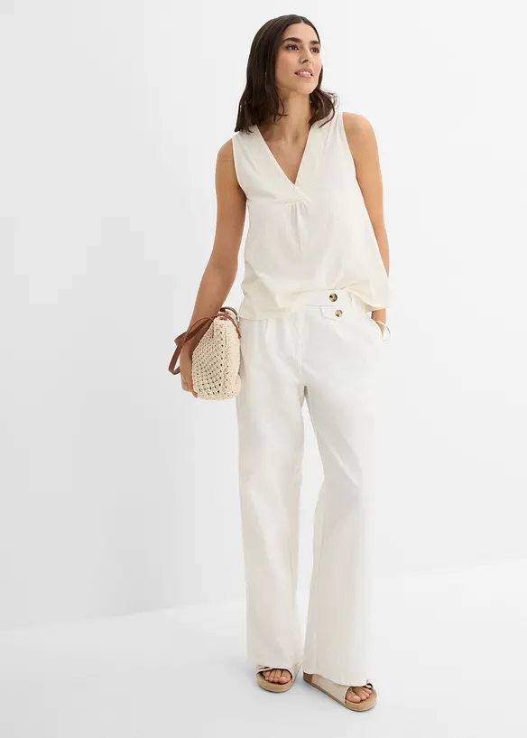 Top in puro cotone con ricamo, bonprix