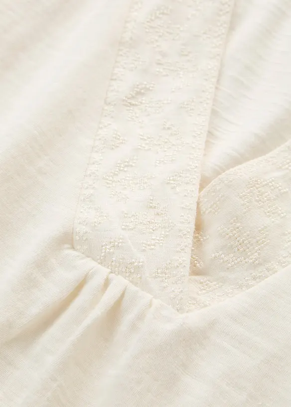 Top in puro cotone con ricamo, bonprix