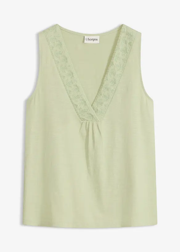 Top in puro cotone con ricamo, bonprix