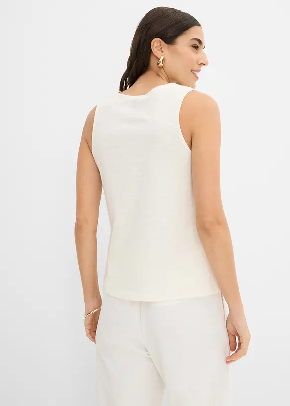 Top in puro cotone con ricamo, bonprix