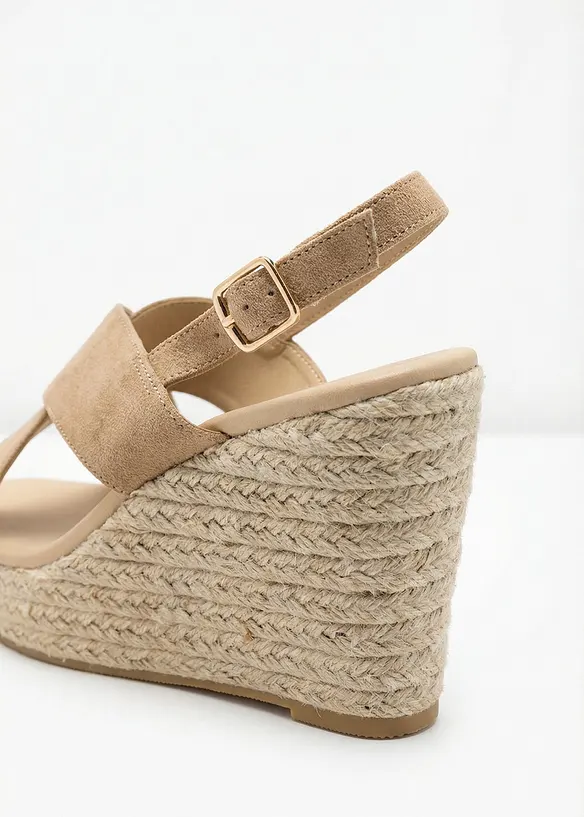 Sandali con zeppa effetto rafia, bonprix