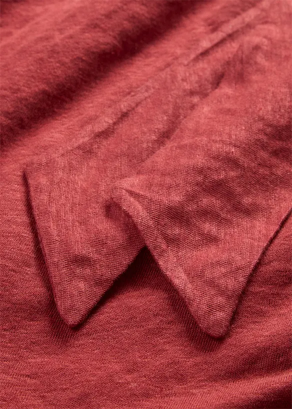 Maglia effetto incrociato in puro lino, bonprix