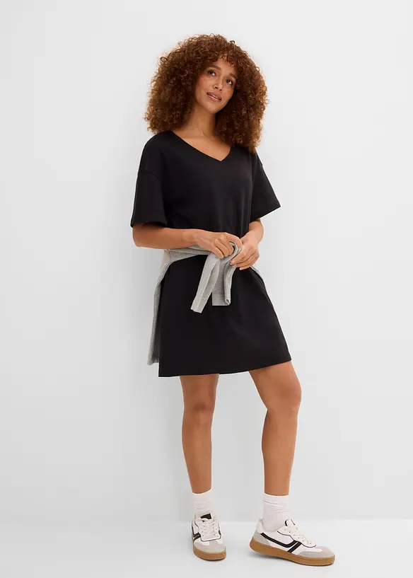 Abito t-shirt oversize con scollatura a V (pacco da 2), bonprix