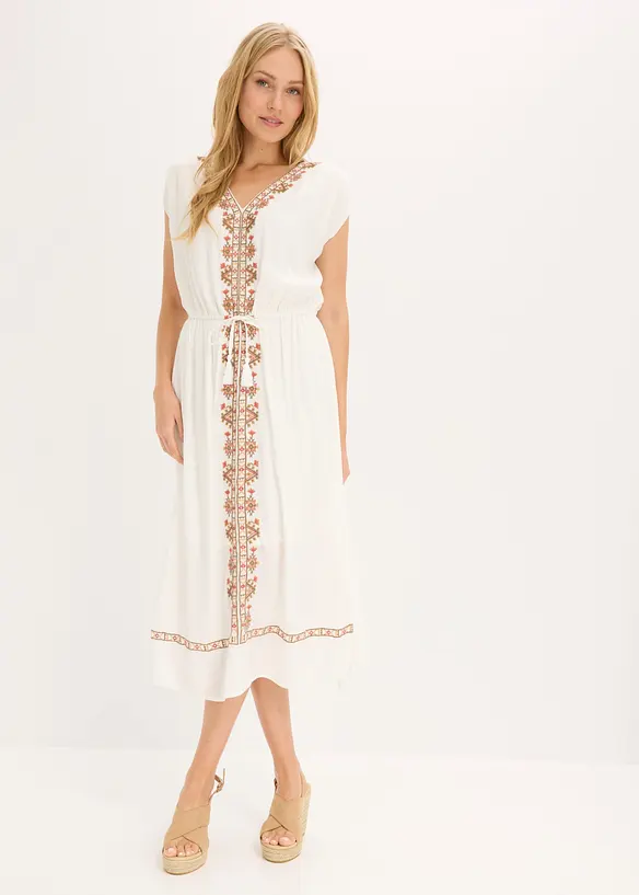 Abito midi boho chic in viscosa fluida, bonprix