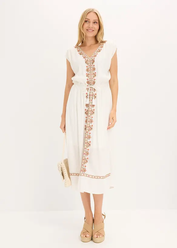 Abito midi boho chic in viscosa fluida, bonprix