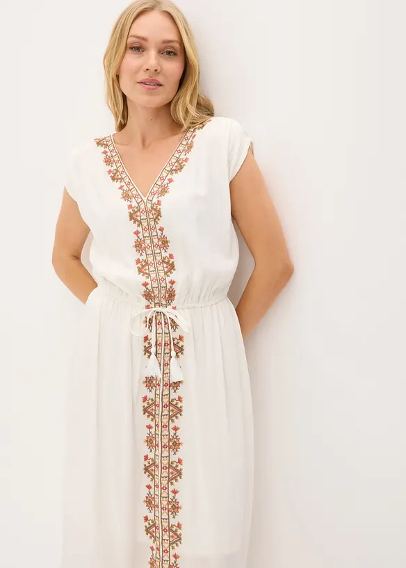 Abito midi boho chic in viscosa fluida, bonprix