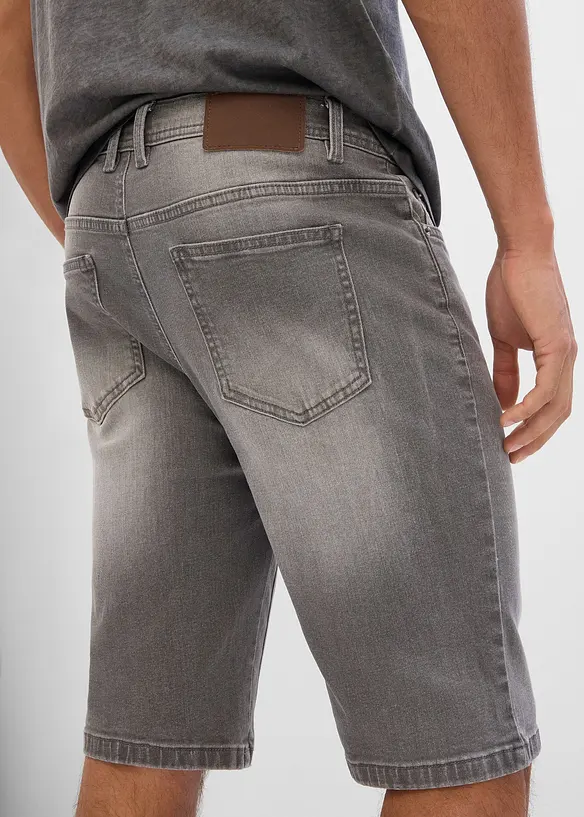Bermuda di jeans elasticizzati con cavallo rafforzato, regular fit, bonprix