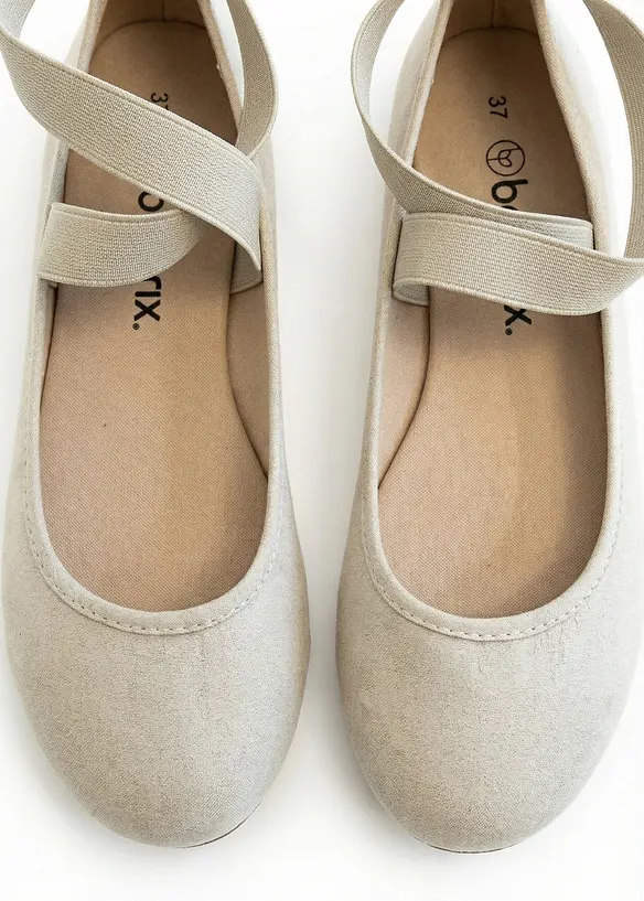 Ballerine con cinturini elasticizzati, bonprix