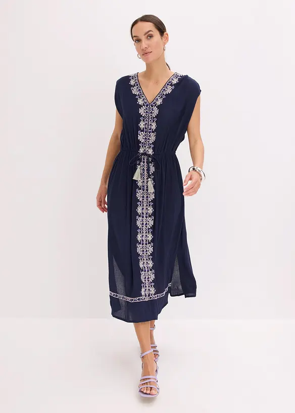 Abito midi boho chic in viscosa fluida, bonprix