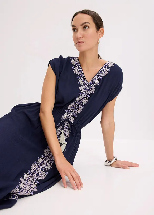 Abito midi boho chic in viscosa fluida, bonprix