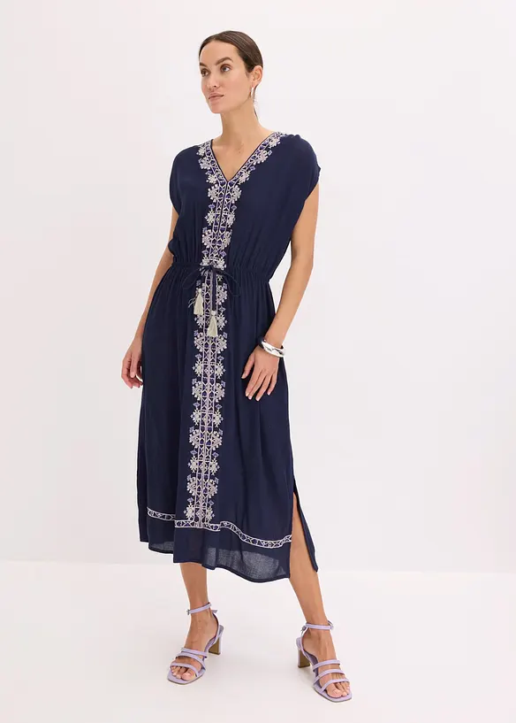 Abito midi boho chic in viscosa fluida, bonprix