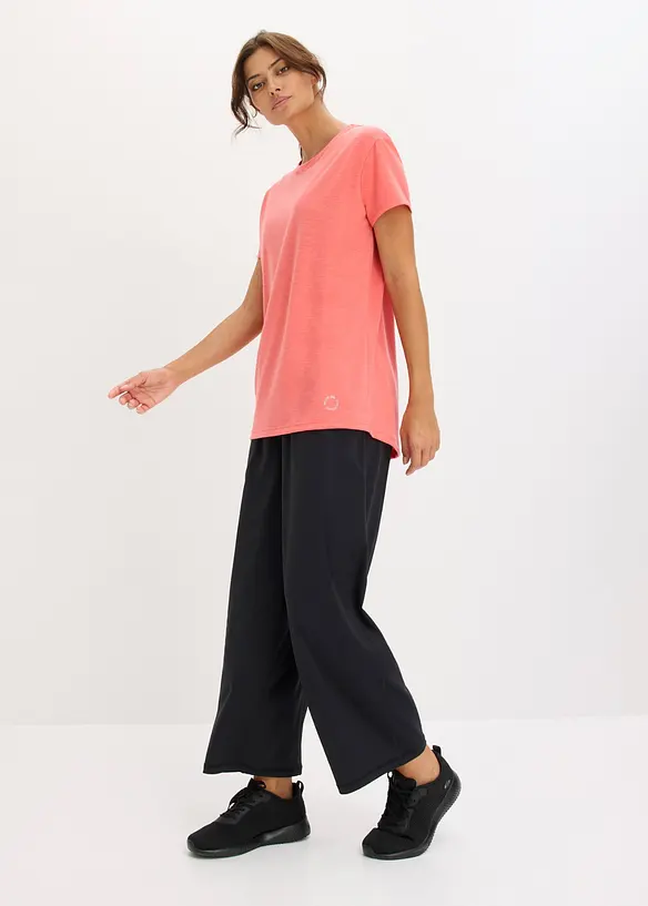 Pantaloni sportivi comodi con gambe larghe, ad asciugatura rapida, bonprix