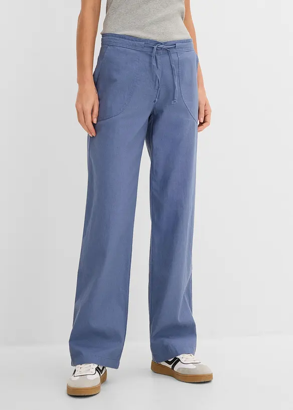 Pantaloni a palazzo in misto lino, bonprix