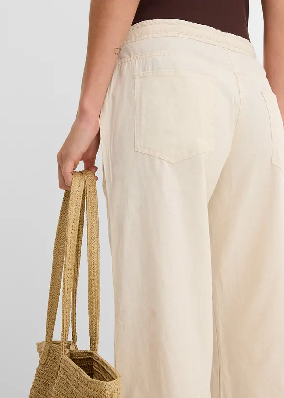 Pantaloni a palazzo in misto lino, bonprix