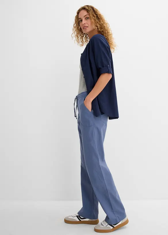 Pantaloni a palazzo in misto lino, bonprix