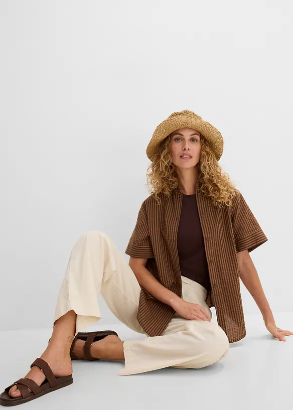 Pantaloni a palazzo in misto lino, bonprix