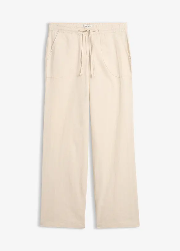 Pantaloni a palazzo in misto lino, bonprix