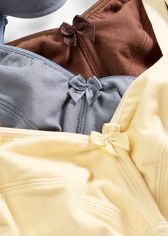 Reggiseno senza ferretto con cotone (pacco da 3), bonprix