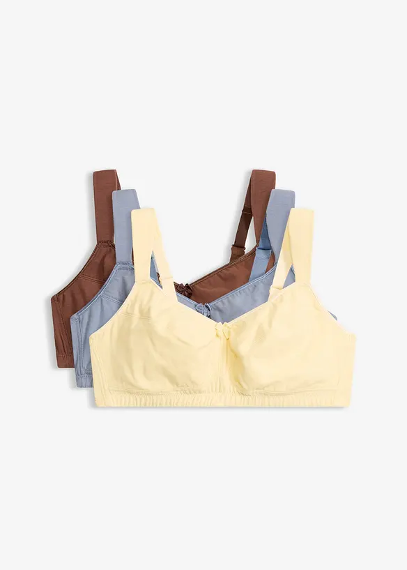Reggiseno senza ferretto con cotone (pacco da 3), bonprix