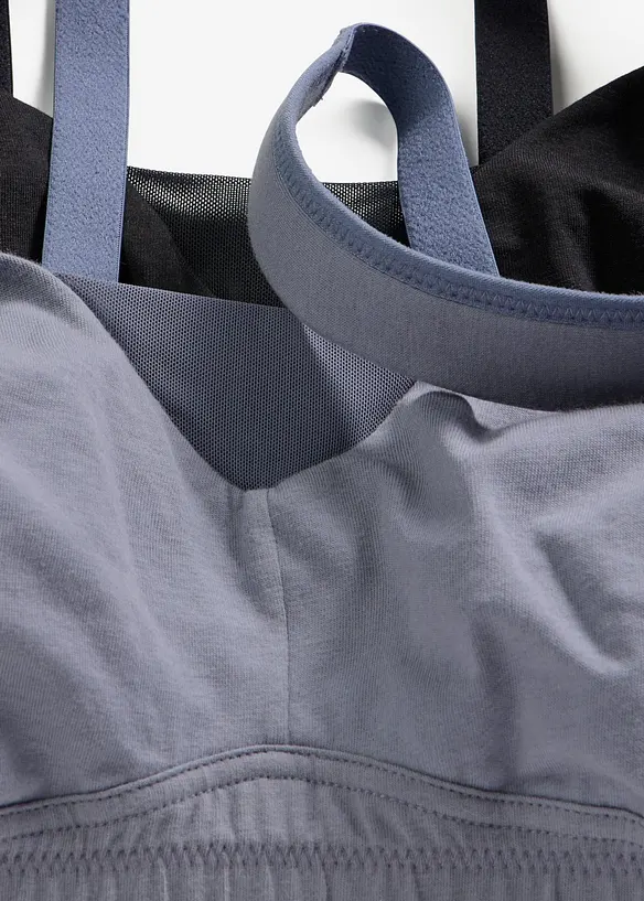 Reggiseno t-shirt senza ferretto con cotone (pacco da 2), bonprix