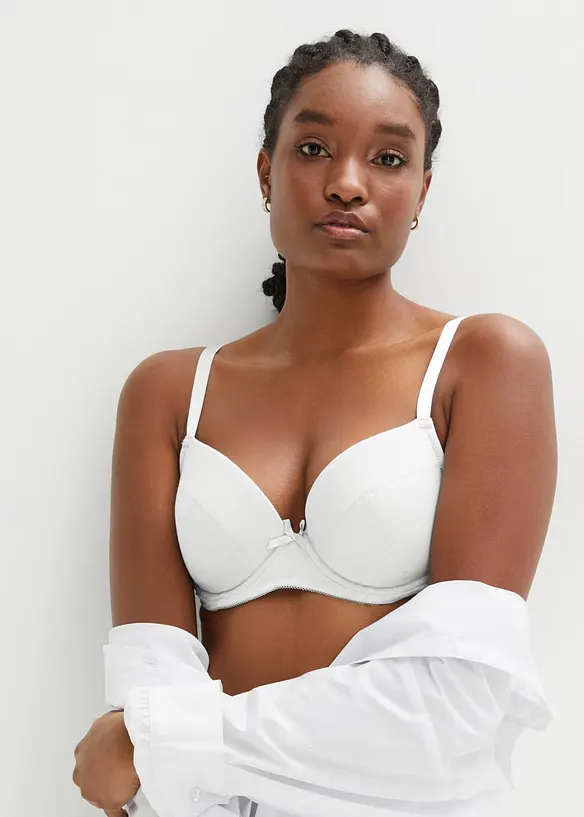 Reggiseno push-up con ferretto e cotone biologico (pacco da 2), bonprix
