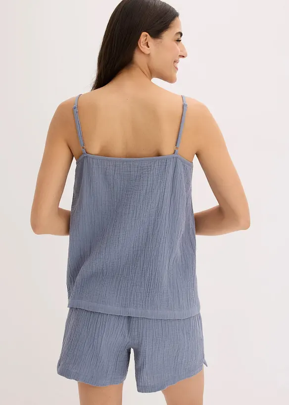 Pigiama estivo in morbida mussola con spalline sottili, bonprix