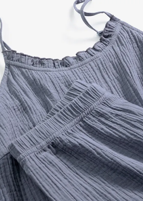 Pigiama estivo in morbida mussola con spalline sottili, bonprix