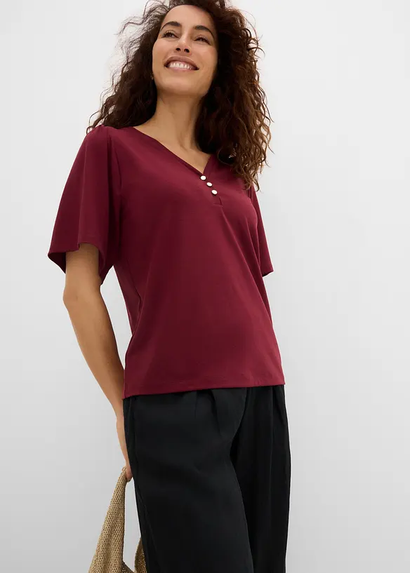 Maglia in viscosa con bottoni, bonprix