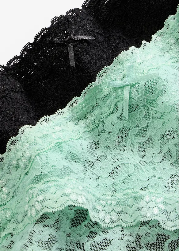 Mini slip con pizzo morbido (pacco da 2), bonprix