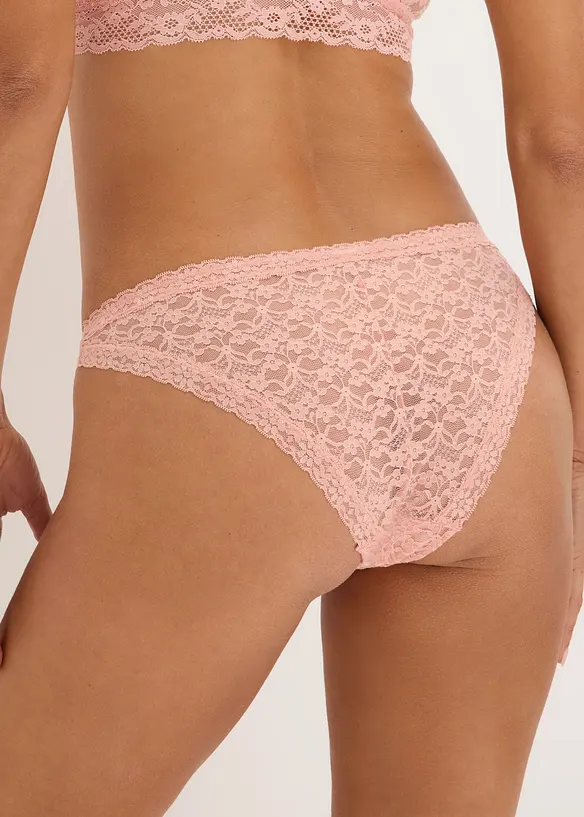 Mini slip con pizzo morbido (pacco da 2), bonprix