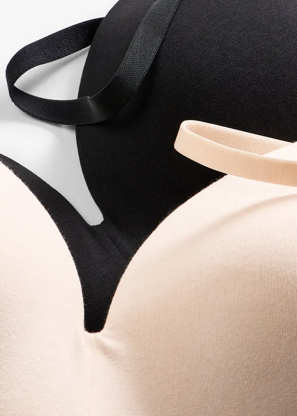 Reggiseno senza ferretto con coppe preformate e cotone (pacco da 2), bonprix